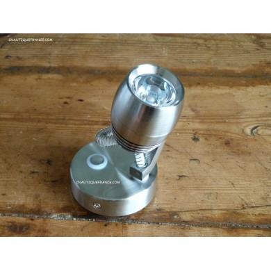 Spot LED blanc + bleu chromé satiné