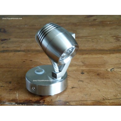 Spot LED blanc + bleu chromé satiné