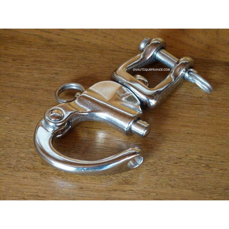 87MM - INOX -Mousquetons en inox avec manille pivotante