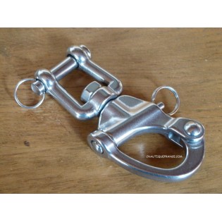 87MM - INOX -Mousquetons en inox avec manille pivotante
