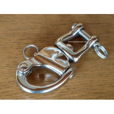 128MM - INOX -Mousqueton avec manille pivotante