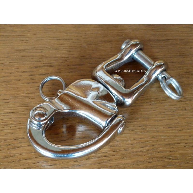 128MM - INOX -Mousqueton avec manille pivotante