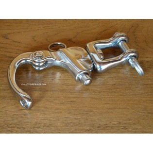 128MM - INOX -Mousqueton avec manille pivotante