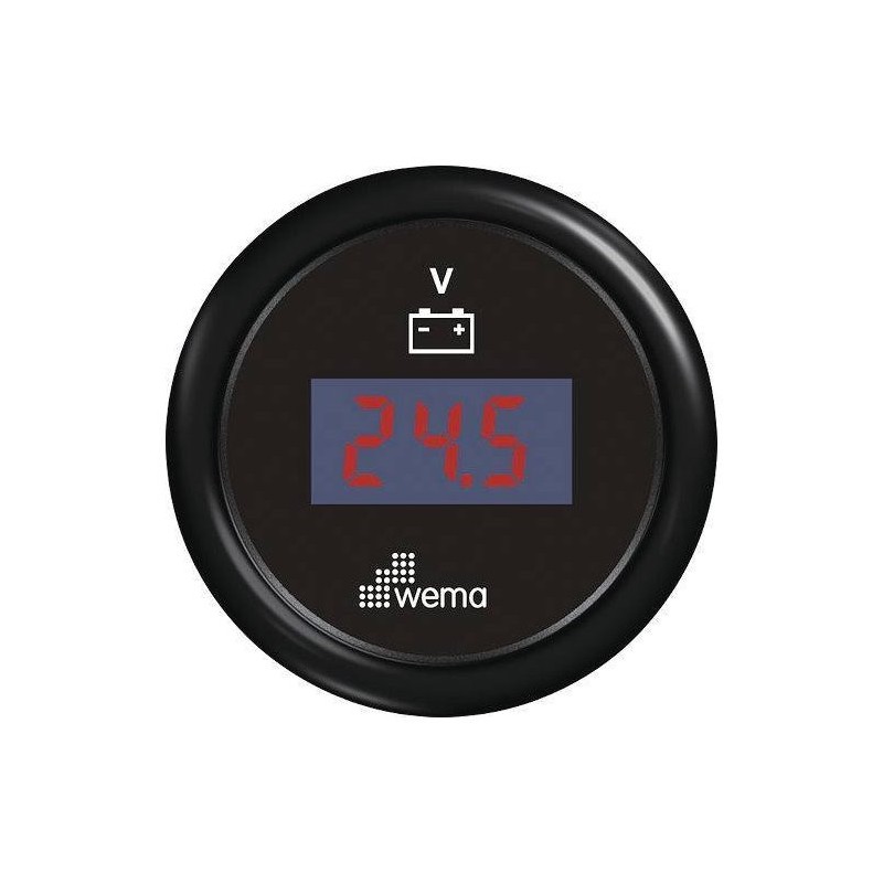 ø 52mm voltmètre digital Blackline  8 - 32V - noir
