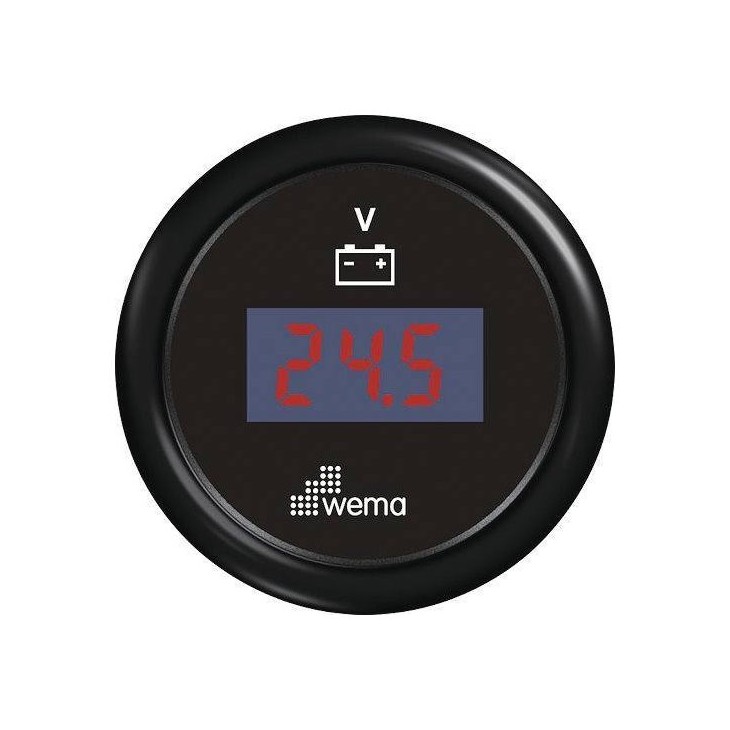 ø 52mm voltmètre digital Blackline  8 - 32V - noir