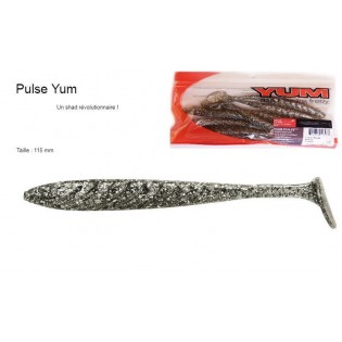 PULSE 4" 1/2 - Leurre pêche souple 11,5 cm  YUM - TINFOIL - Pochette de 8
