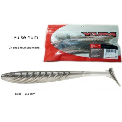 PULSE 4" 1/2 - Leurre pêche souple 11,5 cm YUM - GRAY FLAKE SHAD - Pochette de 8