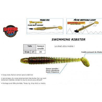 WATERMOND RED FLAKE - SWIMMING RIBSTER 10 cm - 4.5"