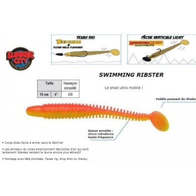 WATERMOND RED FLAKE - SWIMMING RIBSTER 10 cm - 4.5"
