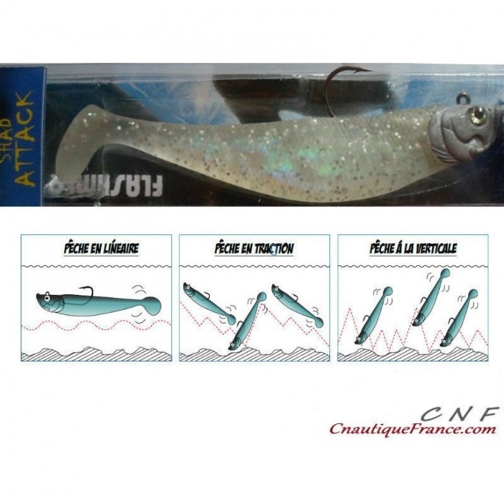 15 cm 66 gr - SHAD ATTACK - LEURRE SOUPLE MONTE - FLASHMER