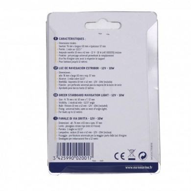 FEU DE NAVIGATION VERT TRIBORD 76 MM