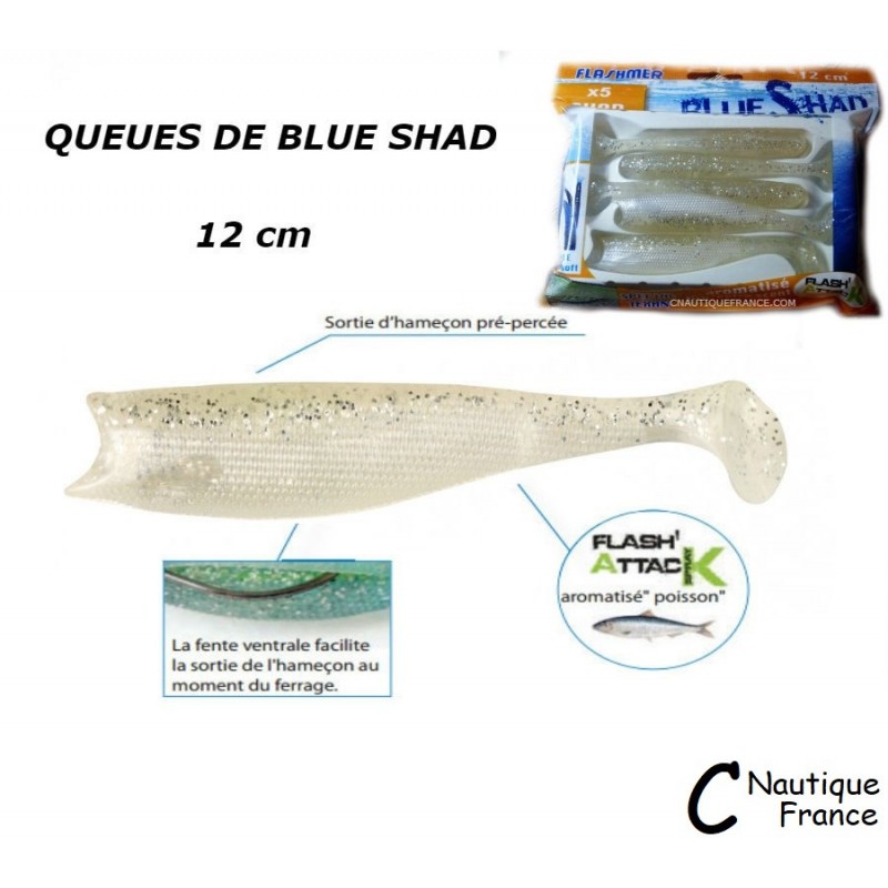 12 cm - 5 QUEUES DE BLUE SHAD ICE SHAD