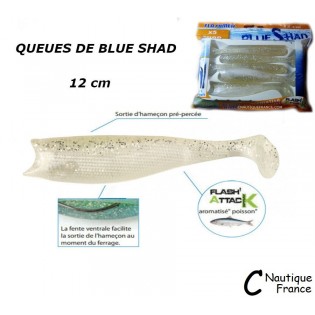 12 cm - 5 QUEUES DE BLUE SHAD BLUE SHAD