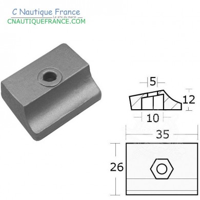 ANODE PLAQUETTE 8 - 15 CV 4T JOHNSON EVINRUDE