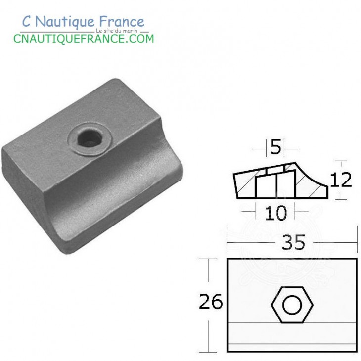 ANODE PLAQUETTE 8 - 15 CV 4T JOHNSON EVINRUDE