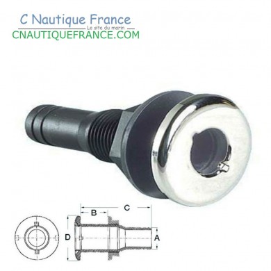 Passe-coque nylon / inox - 1/2'' - Ø 13 mm