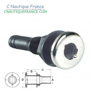 Passe-coque nylon / inox - 1/2'' - Ø 13 mm