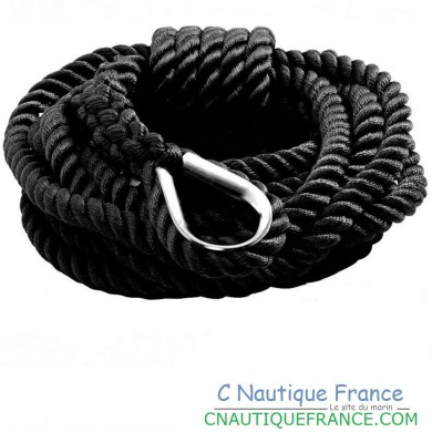 cordage - bosse amarrage noire 24 mm