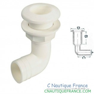 PASSE COQUE 90° Nylon 1" - tuyau ø 25 MM