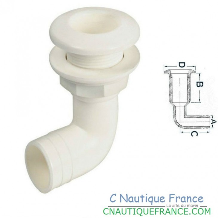90° NYLON HULL GLAND Ø16 MM 5/8''