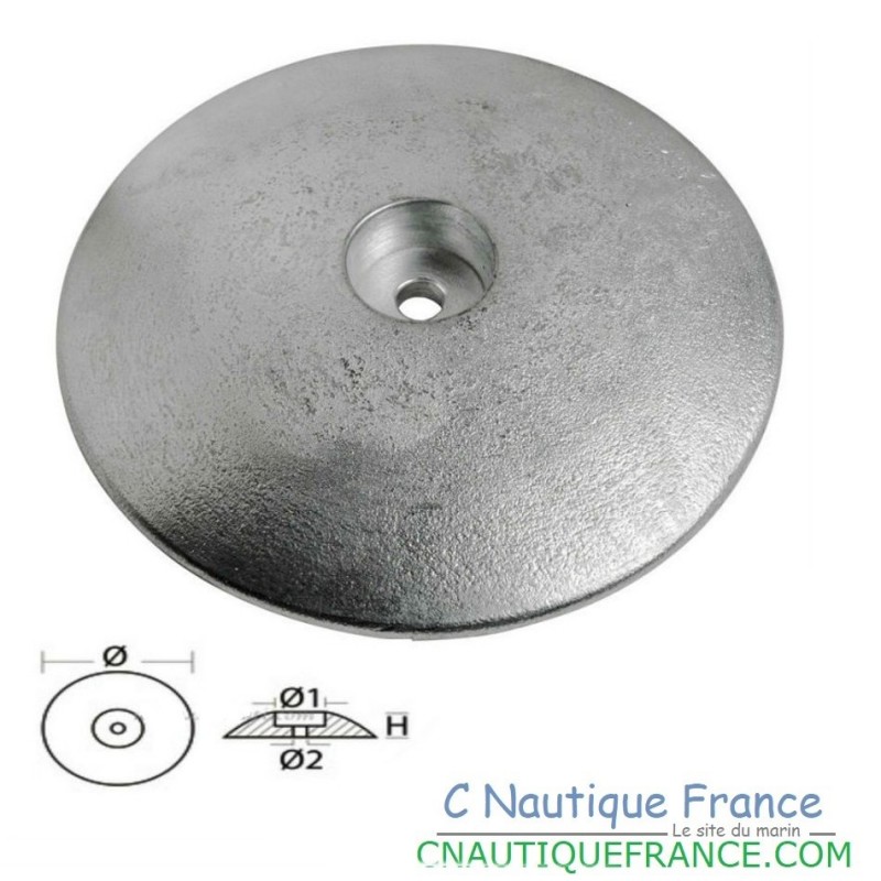 ø 50 mm - Anode zinc ronde de type lourd à boulonner.