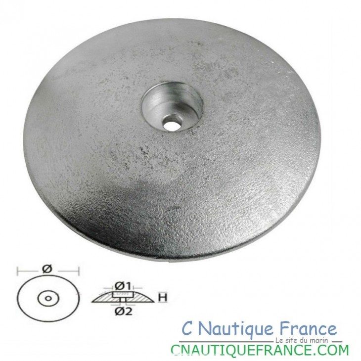 anode ronde pour coque ou gouvernail voilier et bateau moteur