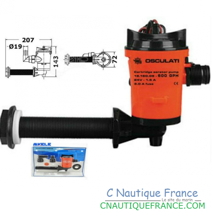 FISH LIVEWELL AERATION PUMP - 90° PARTITION