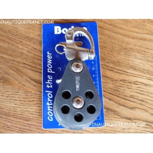 12 MM POULIE SIMPLE AVEC MOUSQUETON A FRICTION