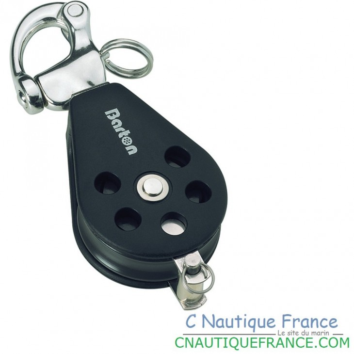 Poulie Simple Wichard Avec Manille Et Ringot - Réa 80mm - Pour Cordage 12/14mm - Inox 316L Et Aluminium - 7