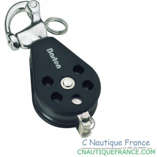 8 MM POULIE SIMPLE AVEC MOUSQUETON ET RINGOT A FRICTION