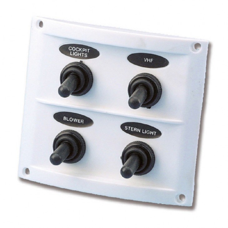 NAVEO Marine Electrical Panel 4 Switches White
