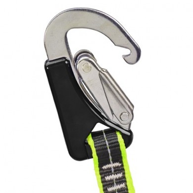 FLUORESCENT ELASTIC SAFETY LEAS WITH TWO DOUBLE SECURITY CARABINERS