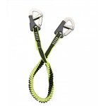 FLUORESCENT ELASTIC SAFETY LEAS WITH TWO DOUBLE SECURITY CARABINERS