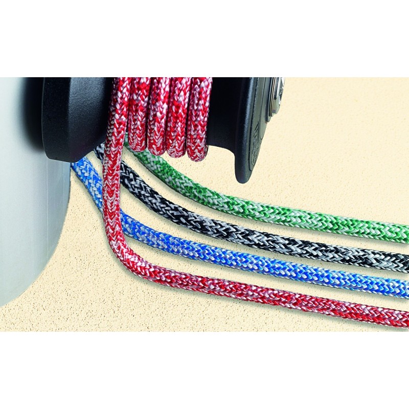 6 MM - CORDAGE RED- WHITE DYNEEMA® 24 - ECOUTES & DRISSES