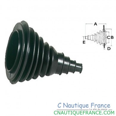 SOUFFLET PASSE CABLE - caoutchouc noir - 100 mm extérieur
