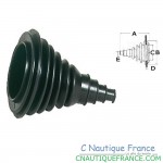 SOUFFLET PASSE CABLE - caoutchouc noir - 100 mm extérieur