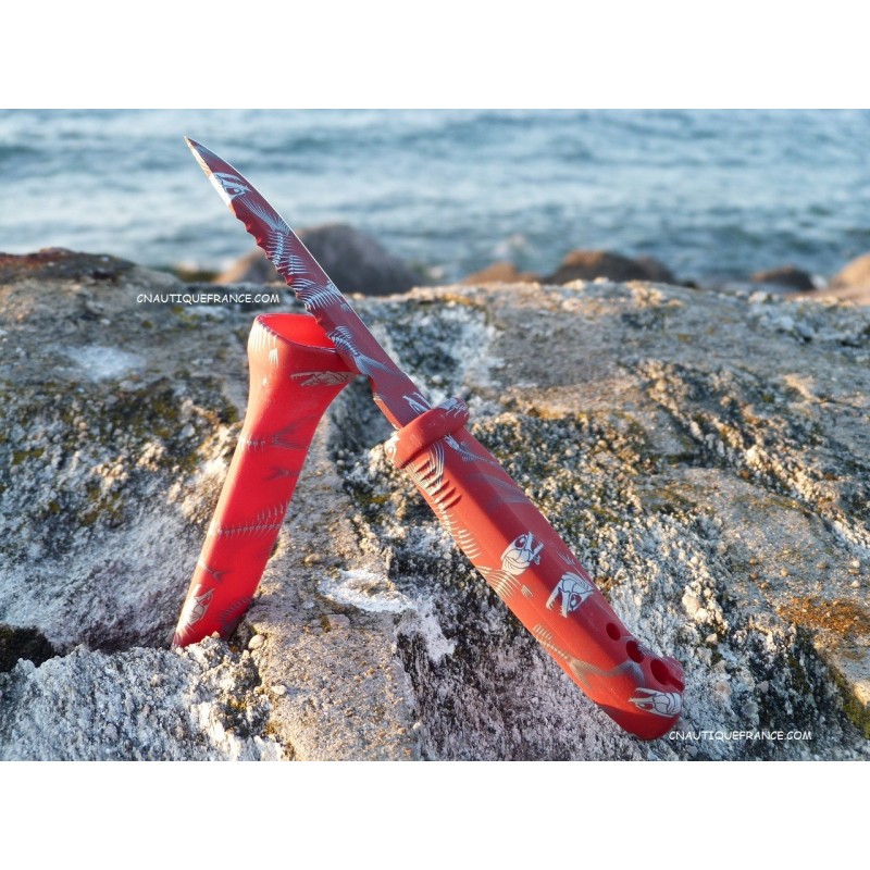KNIFE STAINLESS STEEL CWT RED FISHES