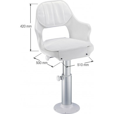 CAPTAIN SEAT WITH CUSHION AND ALUMINUM PIVOT