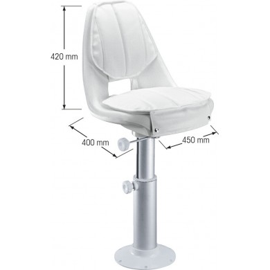 ADMIRAL SEAT WITH CUSHION AND ALUMINUM SWIVEL