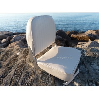 Seat with folding backrest – White