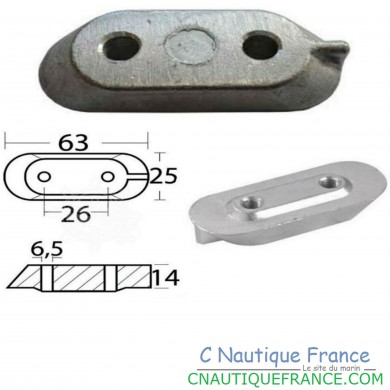 8 - 60 HP ALUMINUM ANODE FOR OUTBOARD ENGINE