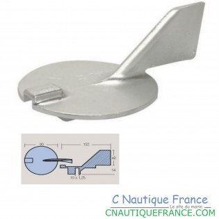 Anode dérive zinc pour FT50 - F100 Yamaha