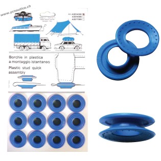 OEILLET A SERTIR EN PLASTIQUE BLEU