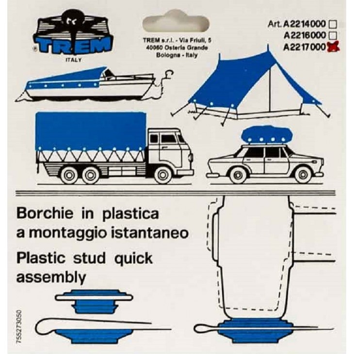 PLASTIC STUD QUICK ASSEMBLY BLACK